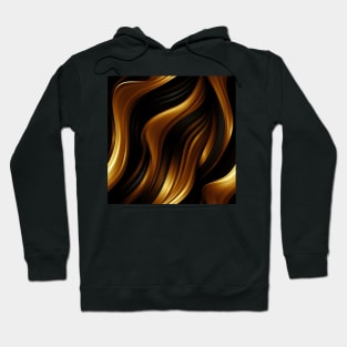 Golden Harmony: Abstract Stripes in Luxe Gold Hoodie